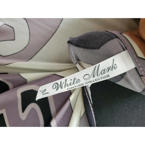 White Mark Women Multicolor Polyester Round Neck Long Sleeve Knee Length Dress M - Picture 8 of 12